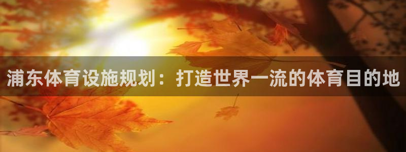 意昂3集团官网首页网址：浦东体育设施规划：打造世界一